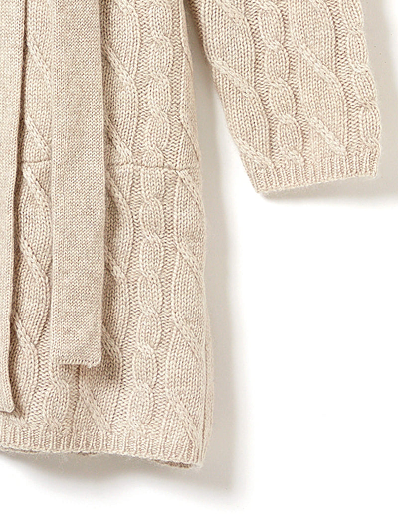 CABLE KNIT MIDDLE LENGTH CARDIGAN