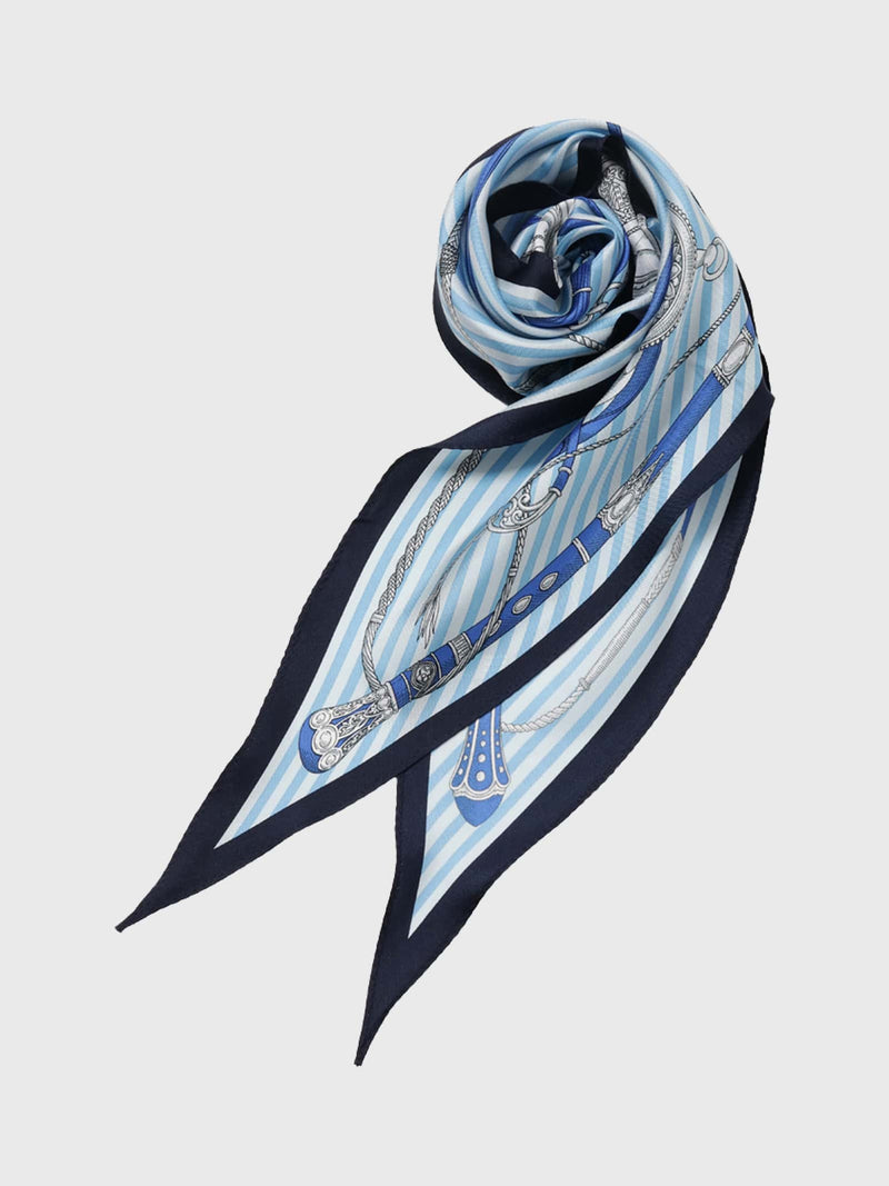 SILK SCARF SADDLE STRIPE DIAMOND